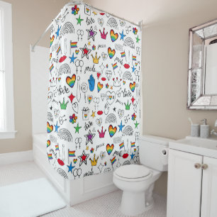 Rideaux De Douche Motif Gay pride Doodle
