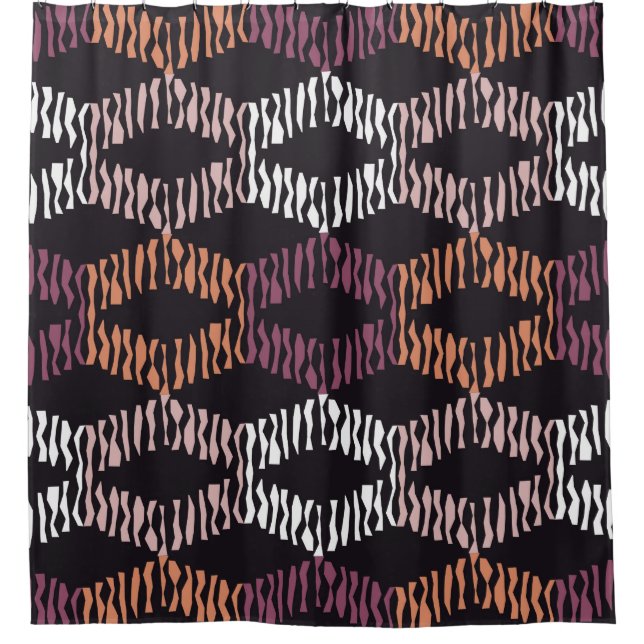 Rideaux De Douche Motif géométrique abstrait sans couture. Bandes. M (Devant)