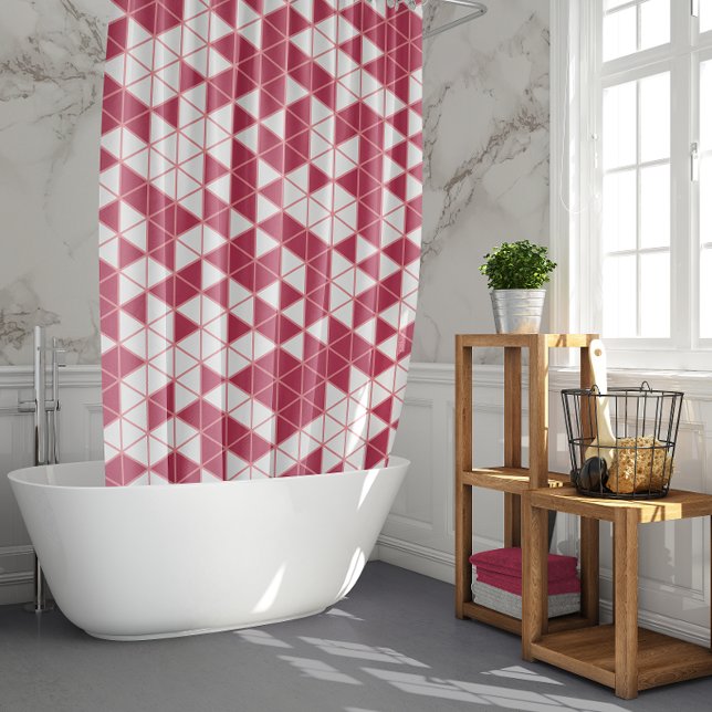 Rideaux De Douche Motif géométrique Magenta rose tendance (Créateur téléchargé)