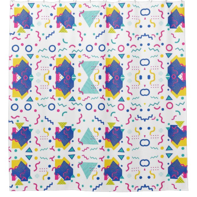 Rideaux De Douche Motif géométrique Retro Memphis (Devant)