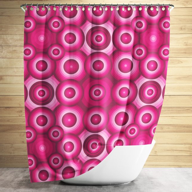 Rideaux De Douche Motif géométrique rose moderne (Modern Pink Geometric Pattern Shower Curtain)