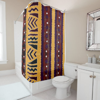 Rideaux De Douche Motif Géométrique Tribal • Tapisserie Tribale