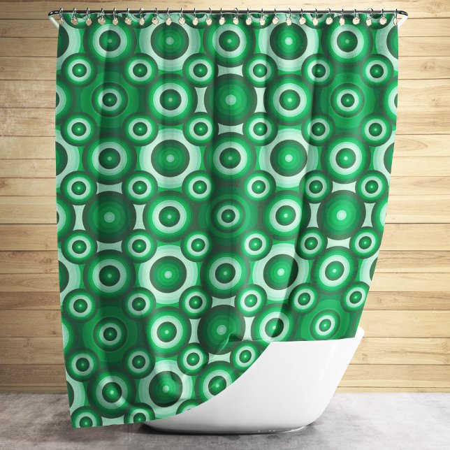 Rideaux De Douche Motif géométrique vert moderne (Modern Green Geometric Pattern Shower Curtain)