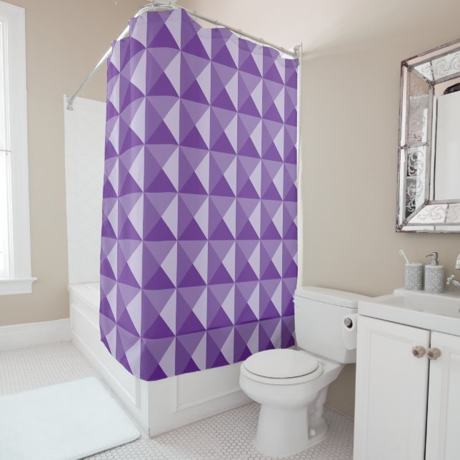 Rideaux De Douche Motif géométrique violet (En situation)