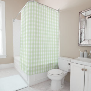 Rideaux De Douche Motif Gingham Pastel Vert Maison de Campagne Moder