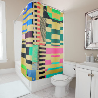 Rideaux De Douche Motif Graphique Géométrique Tendance Moderne
