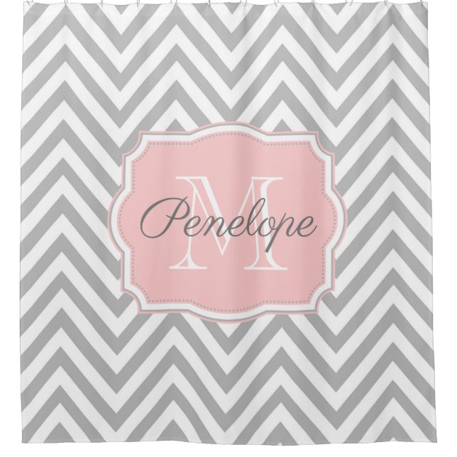 Rideaux De Douche Motif Grey Chevron (Devant)