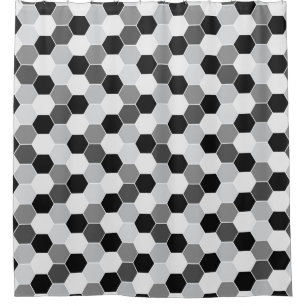 Rideaux De Douche Motif gris blanc noir de nid d'abeilles