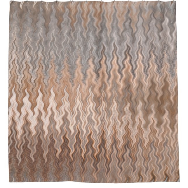 Rideaux De Douche Motif gris gris argenté Brown ondulé ondulé (Devant)