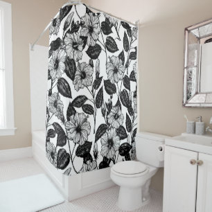 Rideaux De Douche Motif Hibiscus