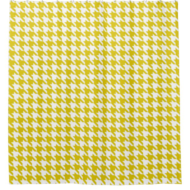 Rideaux De Douche Motif Houndstooth Gold et White (Devant)