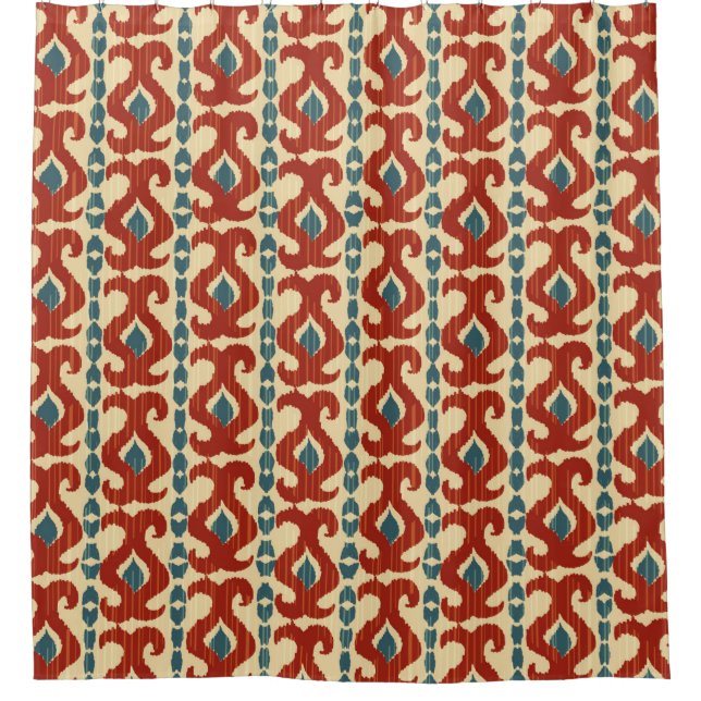 Rideaux De Douche Motif Ikat sans soudure (Devant)