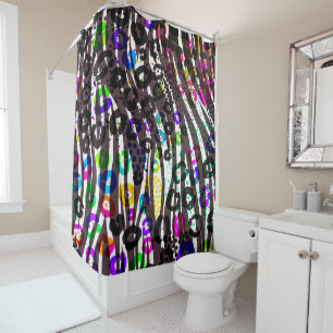 Rideaux De Douche Motif imprimé multi-animaux funky couleurs vives