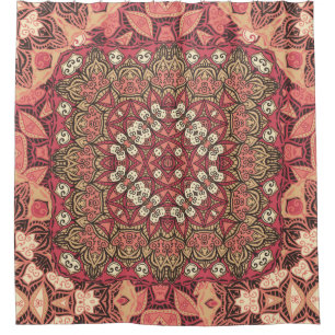 Rideaux De Douche Motif indien abstrait médaillon. Boho et gypsy
