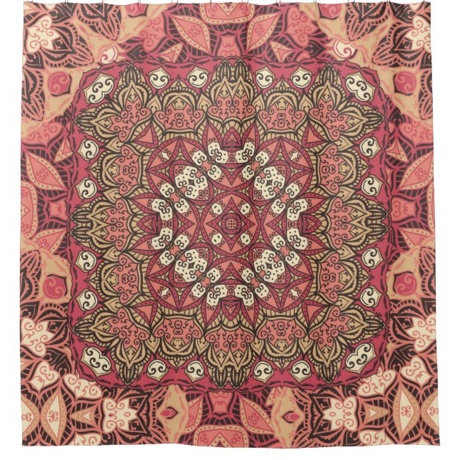 Rideaux De Douche Motif indien abstrait médaillon. Boho et gypsy  (Devant)