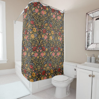 Rideaux De Douche Motif inspiré de William Morris Fleurs colorées