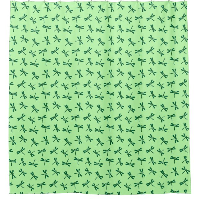 Rideaux De Douche Motif japonais de libellules, Jade vert clair (Devant)