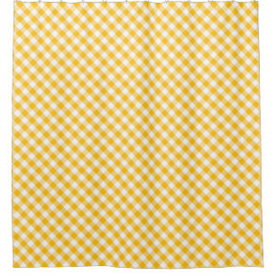 Rideaux De Douche Motif jaune de contrôle de guingan