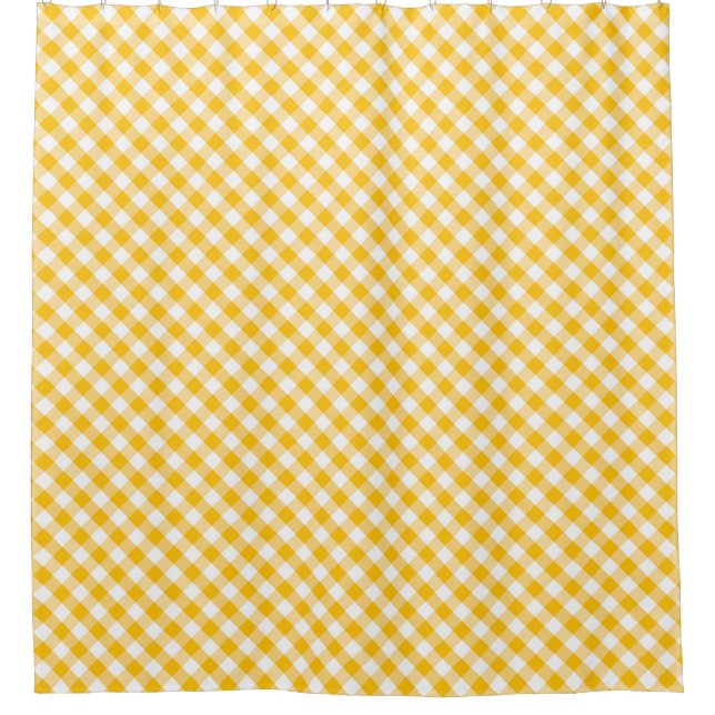 Rideaux De Douche Motif jaune de contrôle de guingan (Devant)