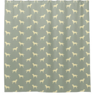 Rideaux De Douche Motif jaune de silhouettes de labrador retriever