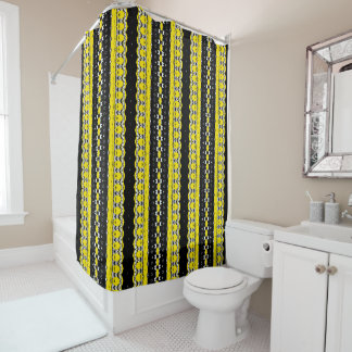 Rideaux De Douche Motif jaune et noir