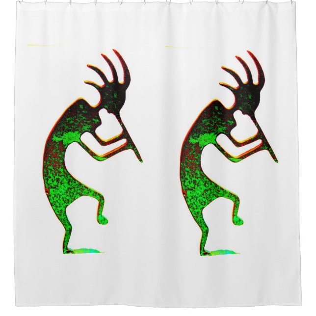 Rideaux De Douche motif kokopelli vert (Devant)