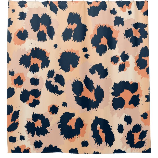 Rideaux De Douche Motif Leopard : Amusant Design sans Seamless (Devant)