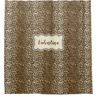 Rideaux De Douche Motif Leopard classique avec nom personnalisé