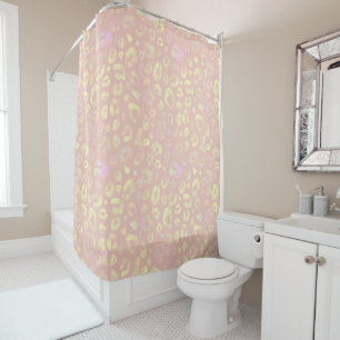 Rideaux De Douche Motif léopard rose métallique