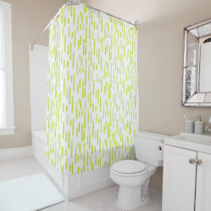 Rideaux De Douche Motif Lumineuse Lime Green Inky Rond Lines