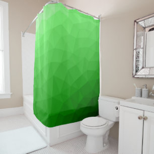 Rideaux De Douche Motif lumineux à maillage géométrique dégradé vert