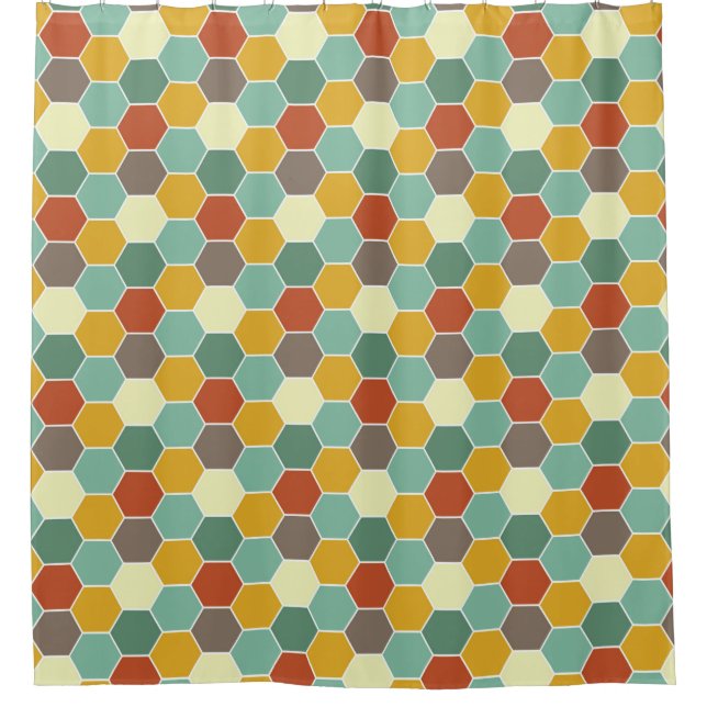 Rideaux De Douche Motif lumineux et audacieux de nid d'abeilles (Devant)