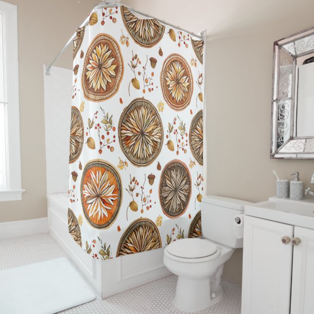 Rideaux De Douche Motif Mandala d'automne (En situation)
