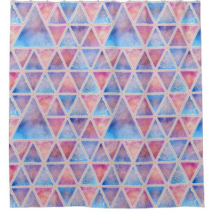 Rideaux De Douche Motif Mandala Triangles