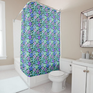 Rideaux De Douche Motif marguerite aux fleurs bleues