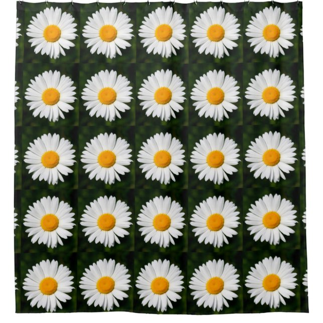 Rideaux De Douche motif marguerite jaune/blanc (Devant)