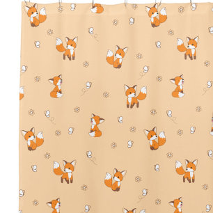 Rideaux De Douche Motif mignon Little Fox Peach