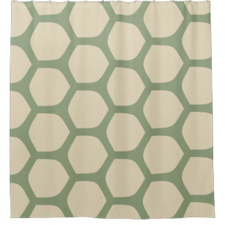Rideaux De Douche Motif minimaliste abstrait vert et beige neutre