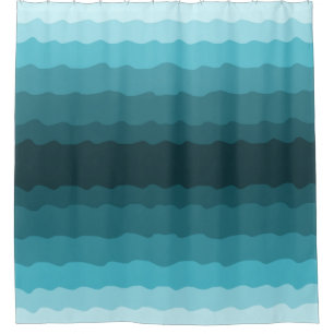 Rideaux De Douche Motif minimaliste dégradé bleu Ocean Waves