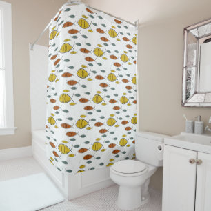Rideaux De Douche Motif moderne de natation de poissons de la moiti