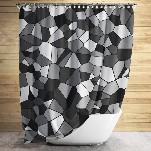 Rideaux De Douche Motif moderne en mosaïque gris (Modern Gray Mosaic Pattern Shower Curtain)
