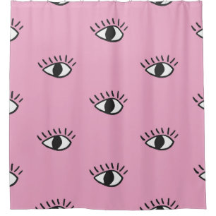 Rideaux De Douche Motif moderne sans soudure avec yeux dessinés à 