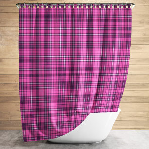 Rideaux De Douche Motif moderne Tartan rose