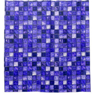 Rideaux De Douche Motif mosaïque bleu