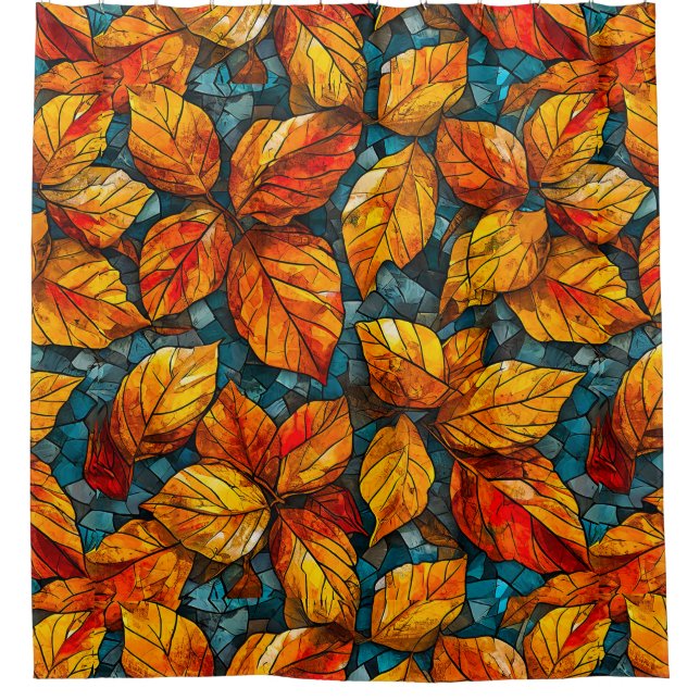 Rideaux De Douche Motif mosaïque d'automne (Devant)