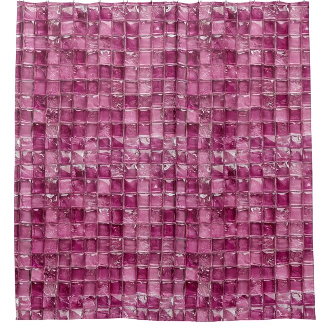 Rideaux De Douche Motif mosaïque rose (Devant)