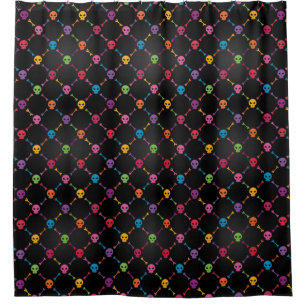 Rideaux De Douche Motif multicolore avec des crânes