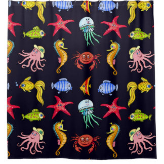 Rideaux De Douche Motif nautique fabuleux avec une mer orange amusan