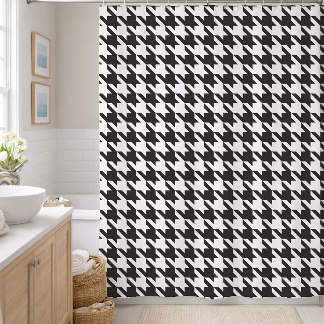 Rideaux De Douche Motif noir et blanc Houndstooth (Créateur téléchargé)