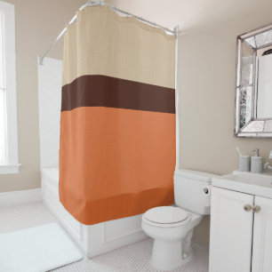 Rideaux De Douche Motif  Orange Brown ivoire